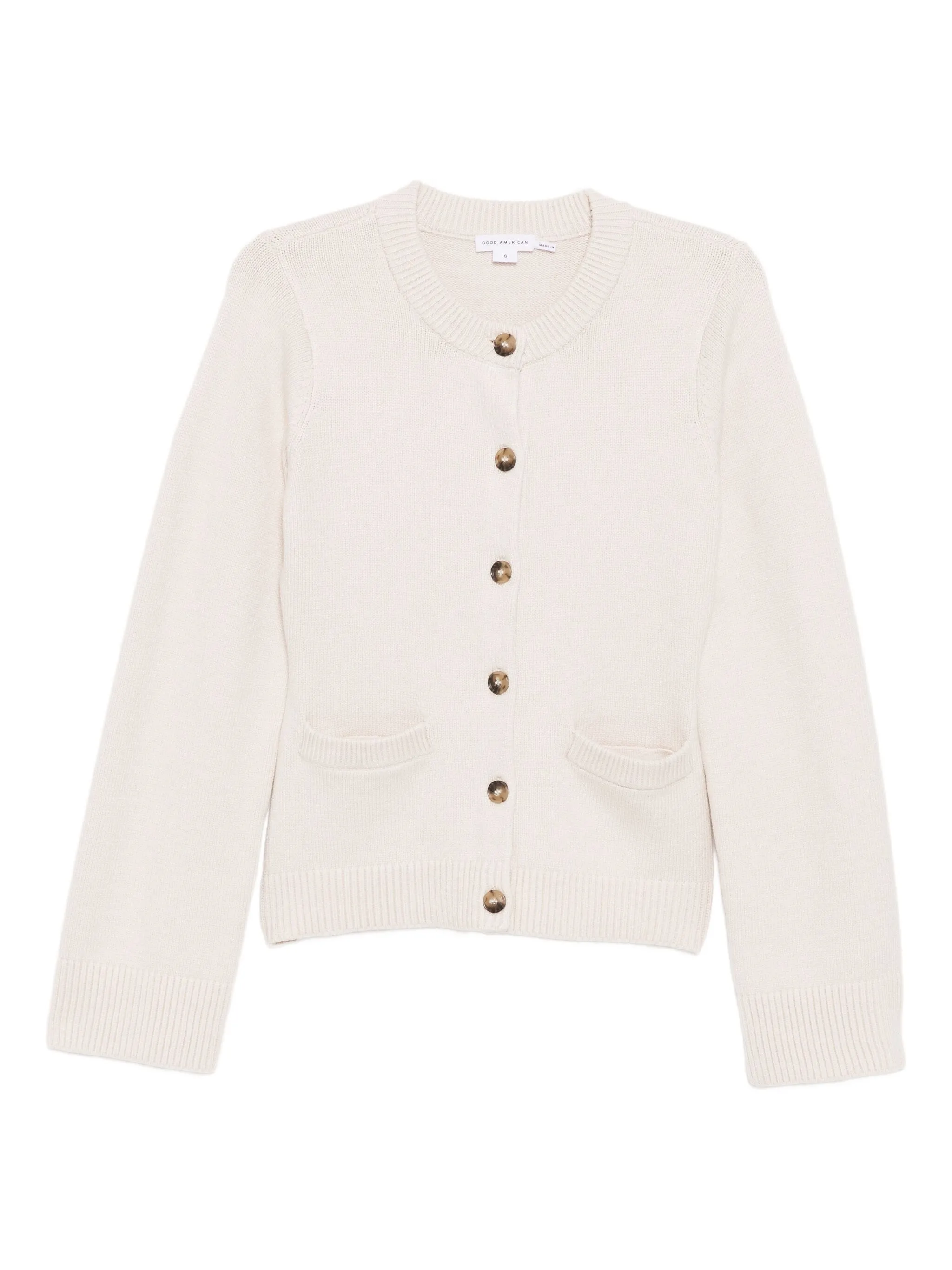 

Кардиган с круглым вырезом Good American, кремовый