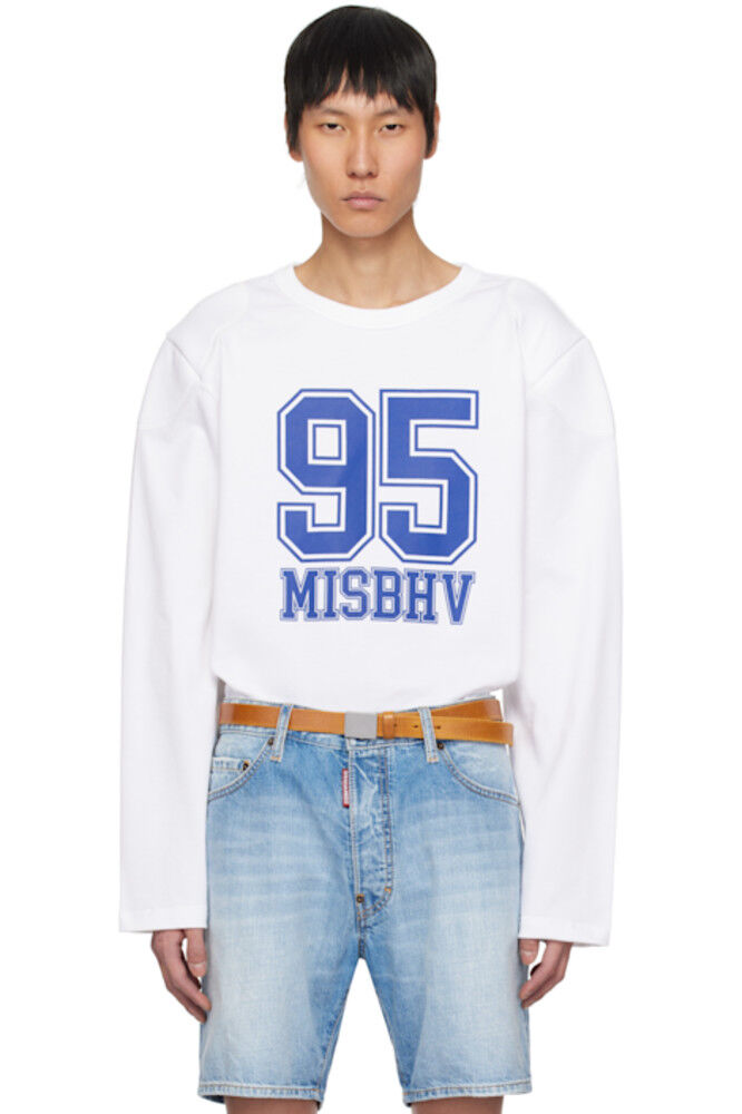 

Белая футболка 95 с длинным рукавом MISBHV