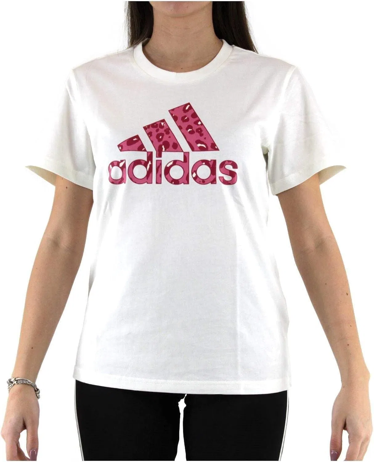 Футболка женская с принтом adidas, белый