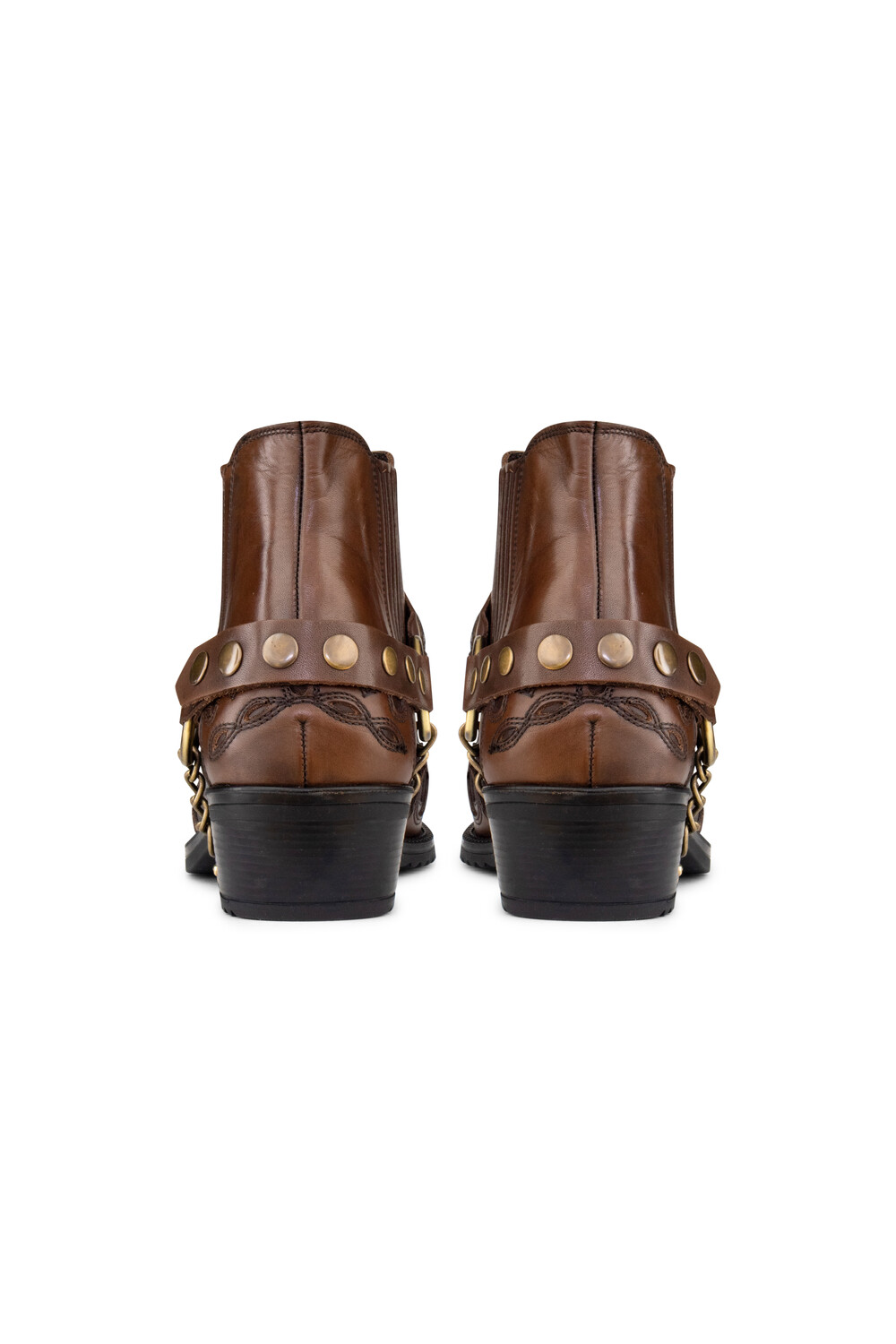 Двухцветные байкерские ботинки winklepicker из кожи Infinity Leather, коричневый — фото 3