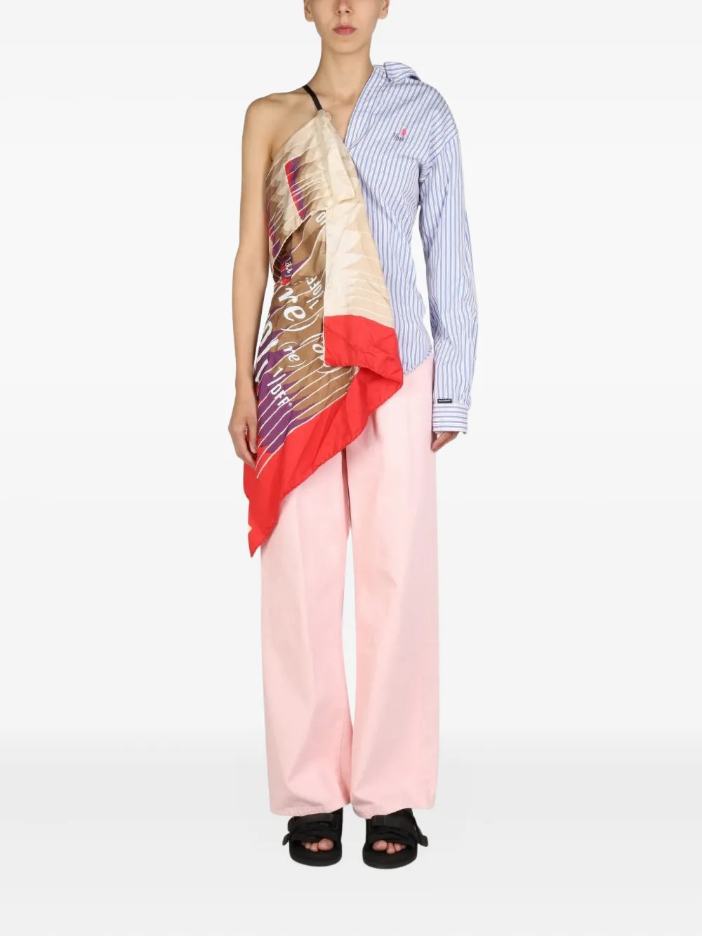 

Платье с полосатым шарфом 1/Off, синий