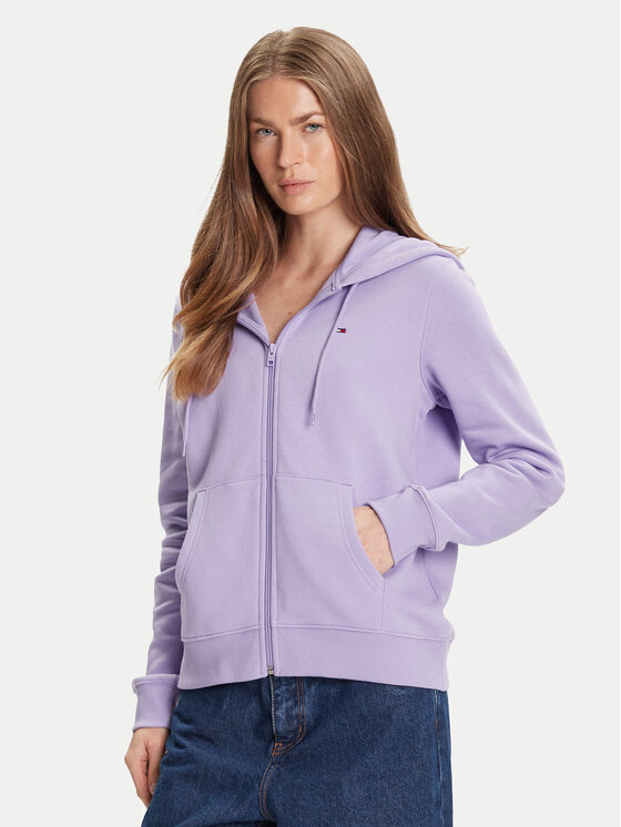 

Свитшот regular fit Flag DW0DW19729 Tommy Jeans, фиолетовый
