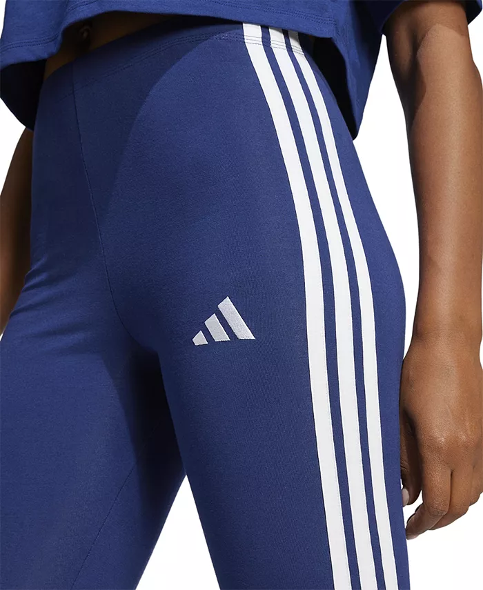 Женские облегающие леггинсы с высокой посадкой и полной длиной adidas, синий — фото 4