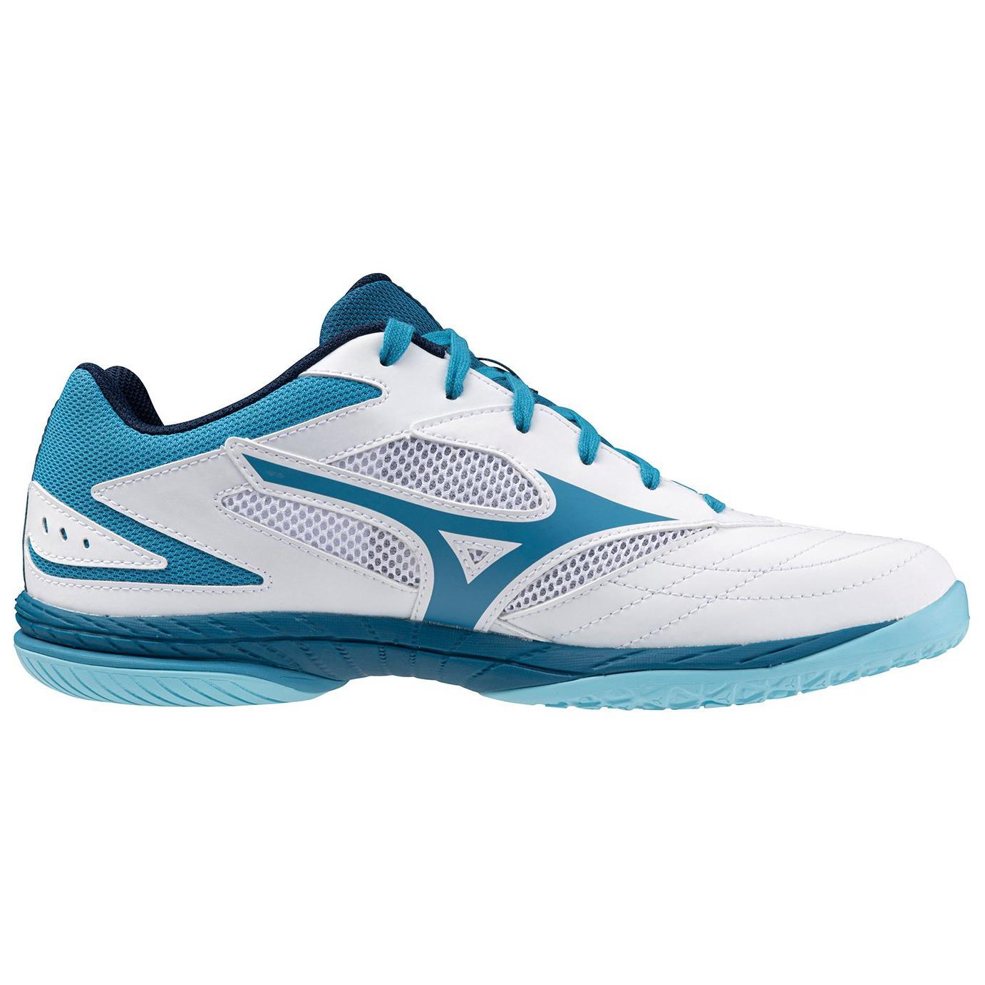 Mizuno Амортизирующие противоскользящие и износостойкие низкие кроссовки для тренировок унисекс бело-голубые, цвет White Blue — фото 2