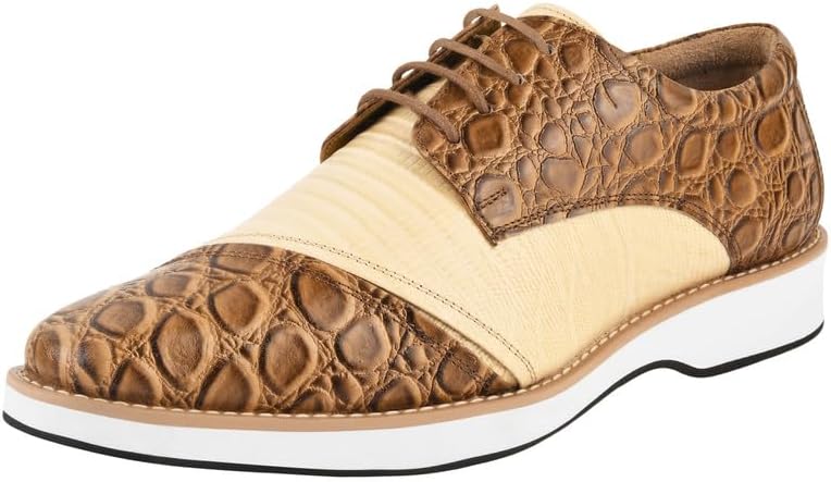 

Мужские вязаные туфли-оксфорды LIBERTYZENO из натуральной кожи с принтом угря и крокодила, на шнуровке, подарок на Рождество, бежевый/слоновая кость