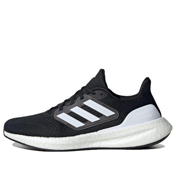

Кроссовки pureboost 23 wide running shoes 'black white' Adidas, черный