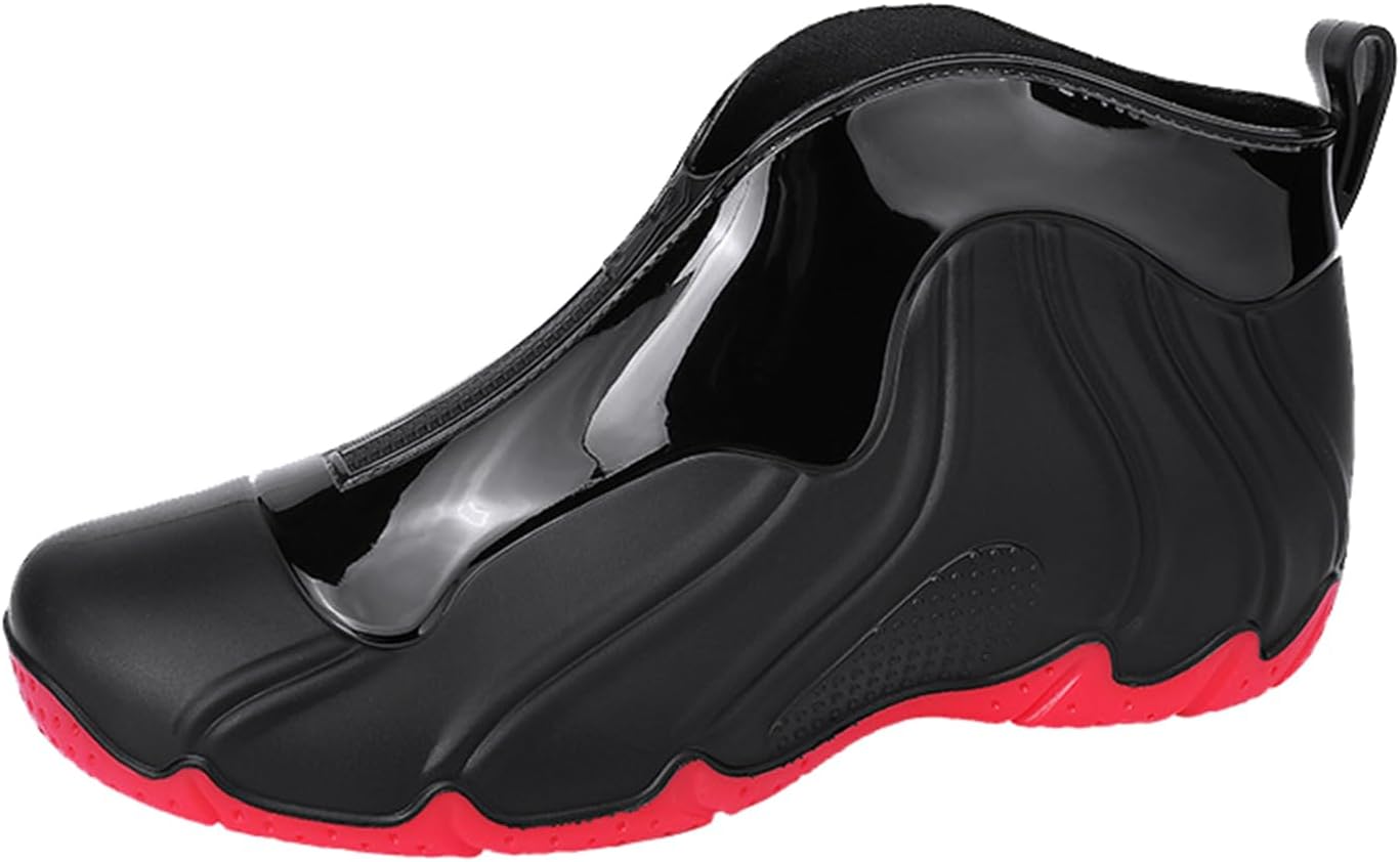 

Мужские непромокаемые резиновые сапоги AUXDIQ, ботинки до щиколотки для улицы и сада, черный/красный