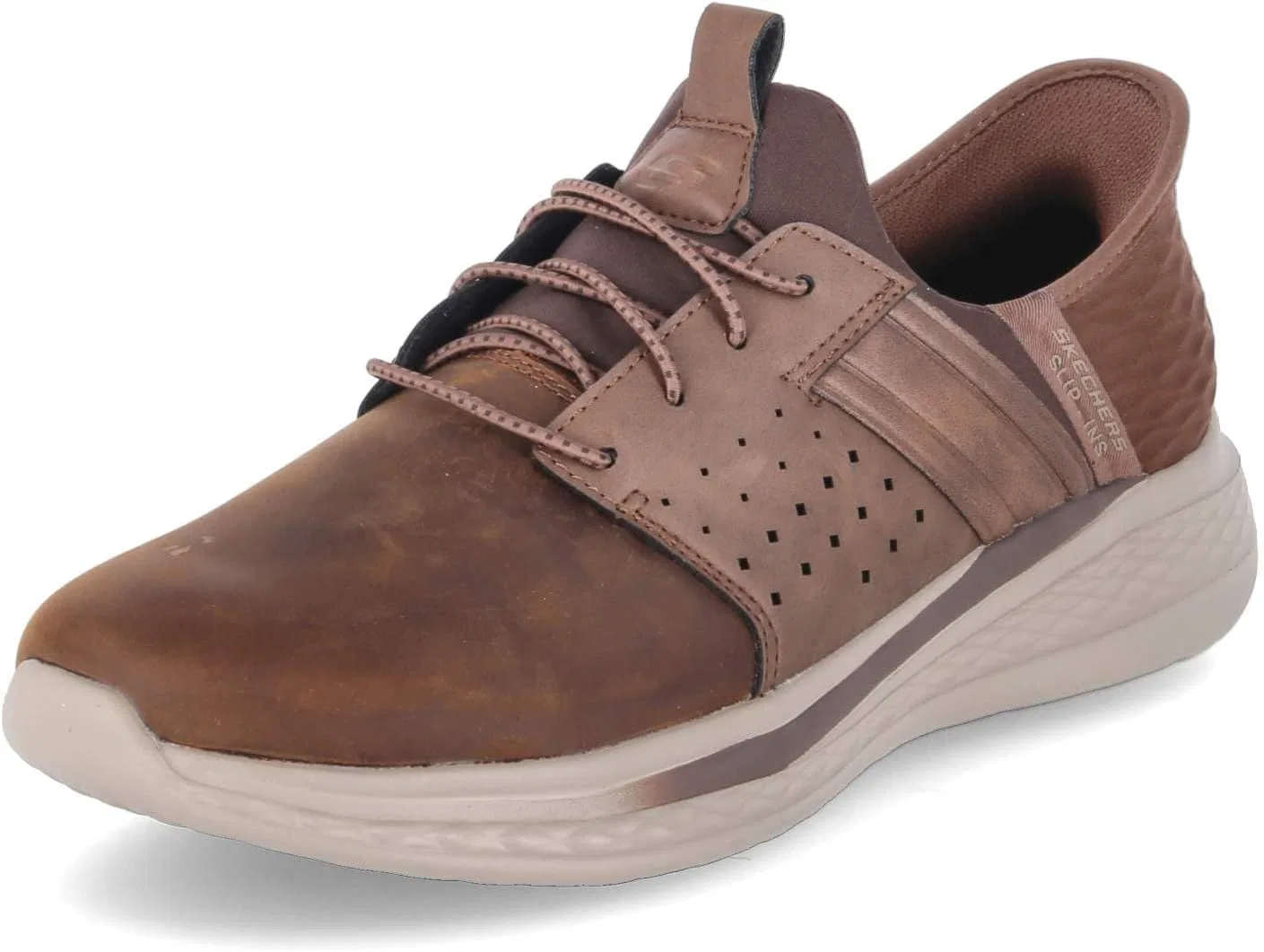 Мужские кроссовки Skechers Slade Zachary, Dark Brown Mesh Leather — фото 2