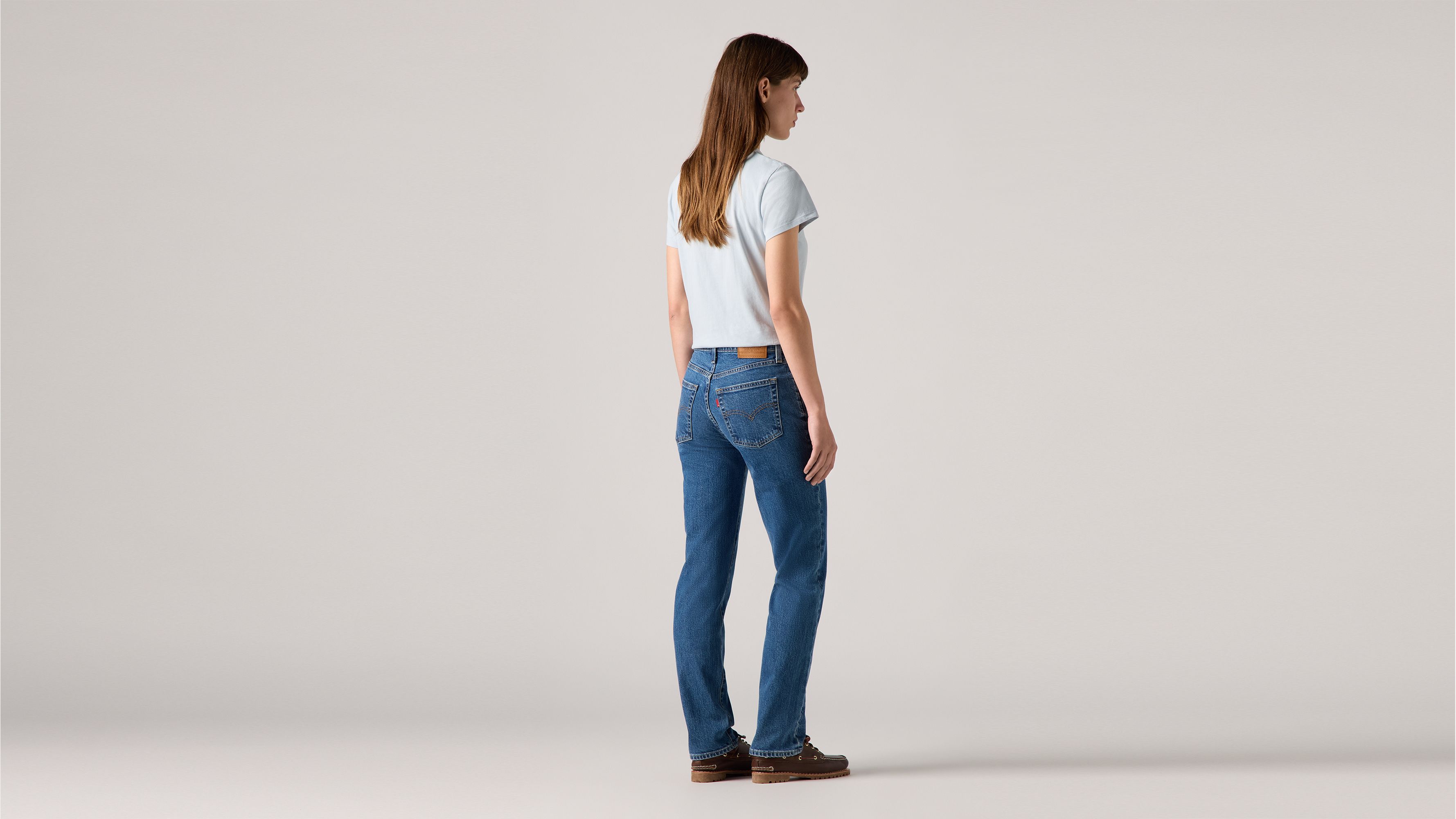 724 Прямые женские джинсы с высокой талией Levi's, Mosey Mid Stone - Medium Wash — фото 3