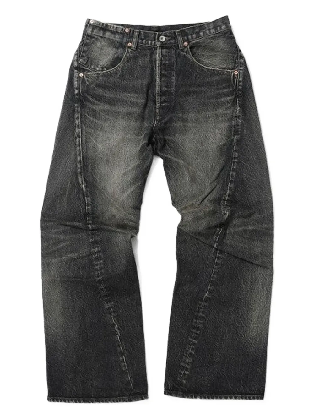 

Выцветшие джинсы в стиле пэчворк Doublet, черный