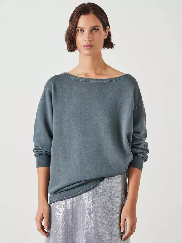 

Джемпер HUSH Josie Relaxed Raw Edge, цвет dark slate