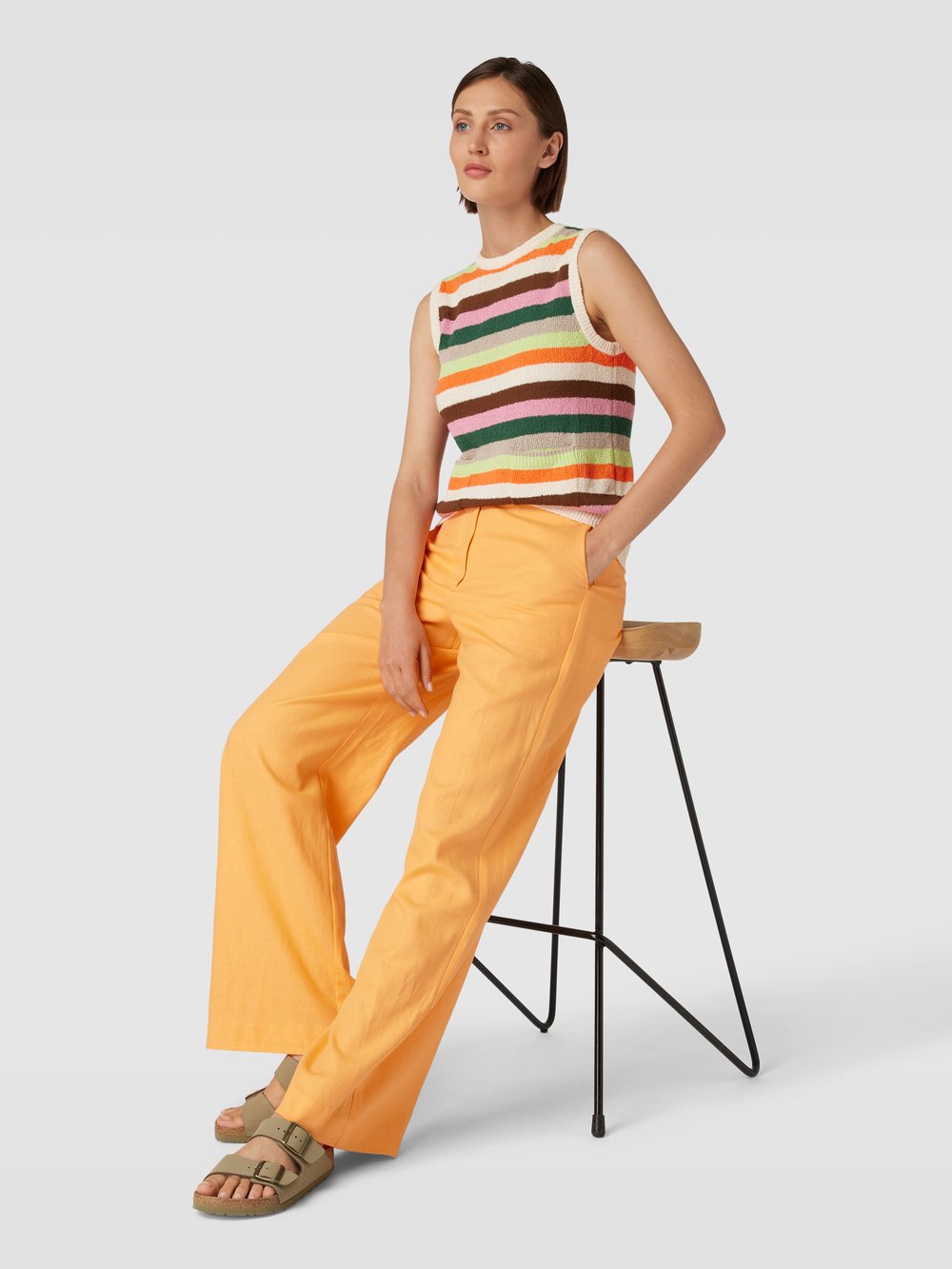 

Вязаный топ с карманами Jake*s Casual, кремовый
