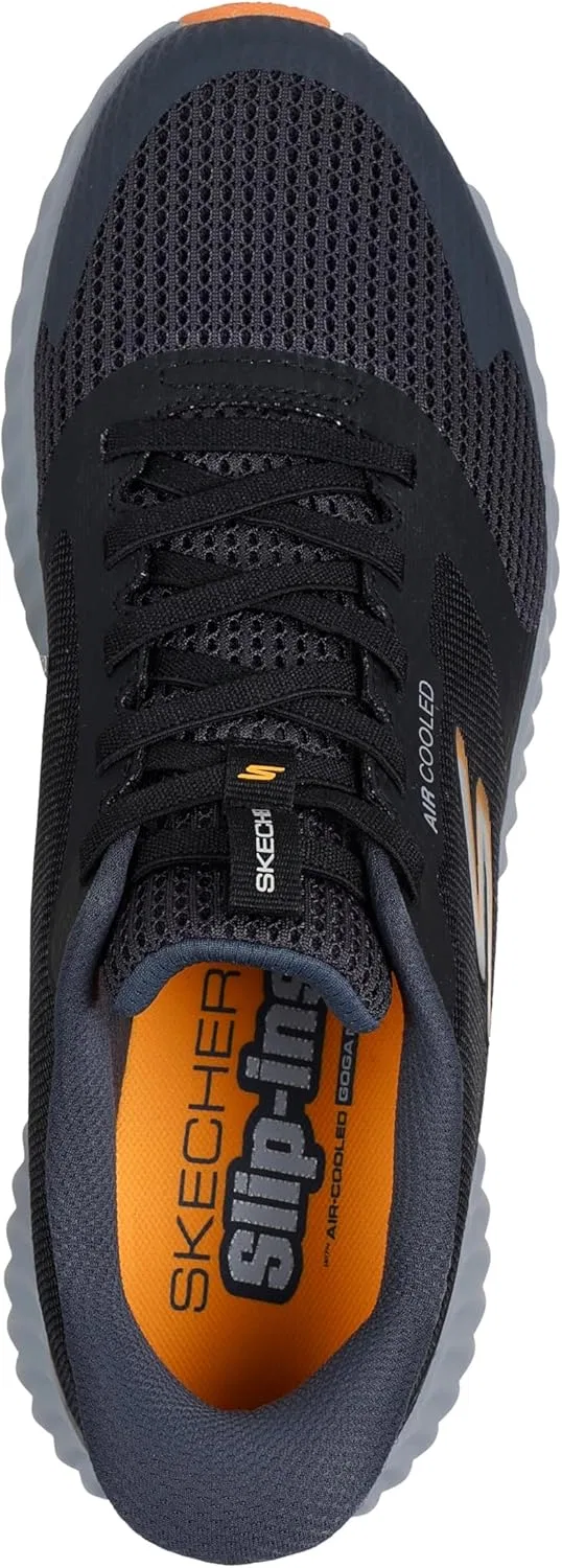 Мужские кроссовки Skechers Go Run Now Starfuse Hands Free Slip-in Trainers, Black Grey — фото 2