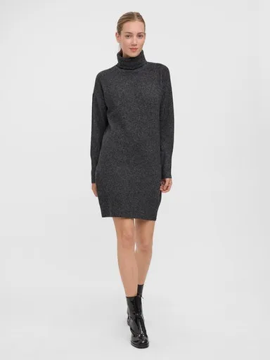 

Трикотажное платье Vero Moda "VMBRILLIANT LS ROLLNECK DRESS GA NOOS", цвет Black Detail:Melange