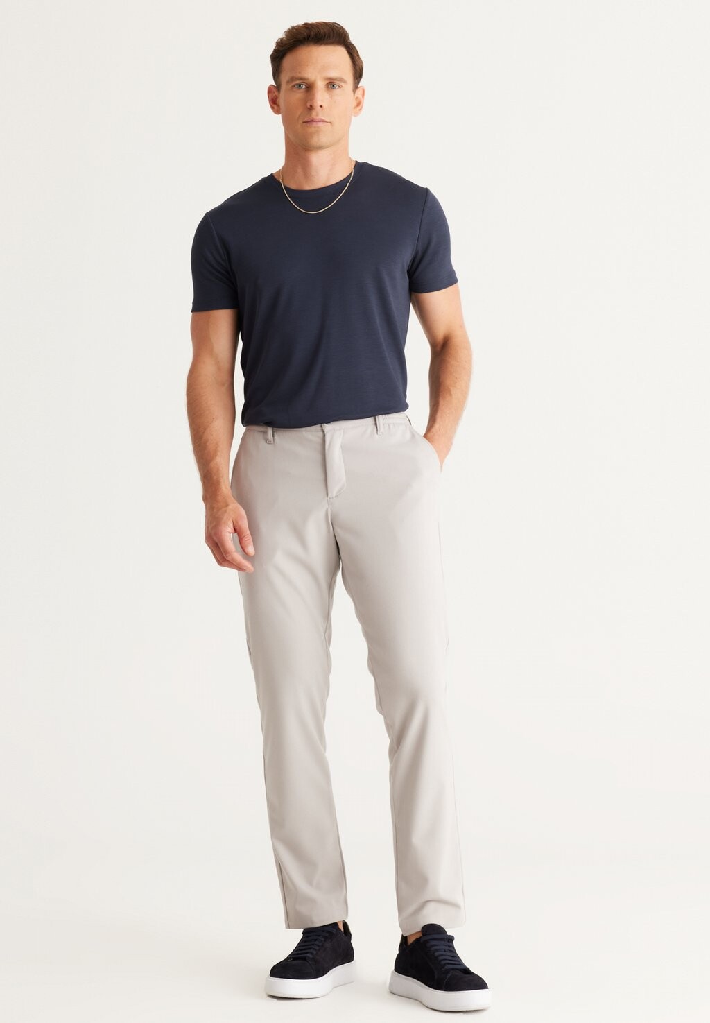

Чино Slim Fit Casual Side Pocket AC&CO / ALTINYILDIZ CLASSICS, светло-серый