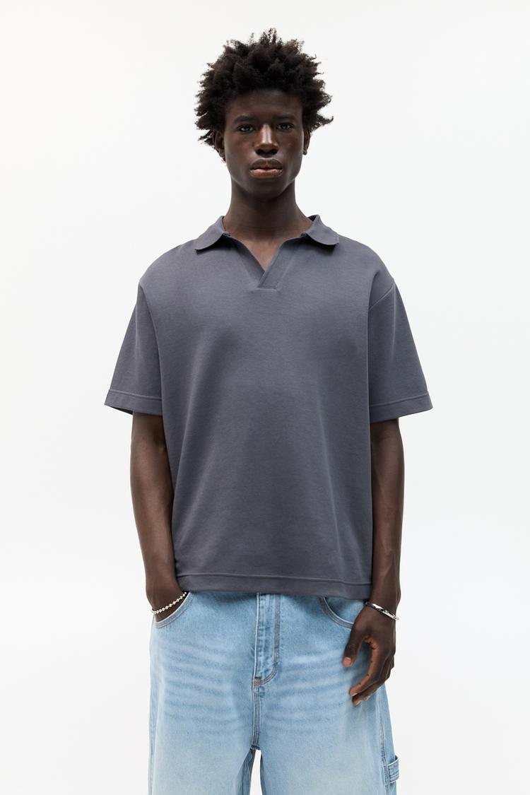 

Рубашка поло с коротким рукавом Pull And Bear, серый