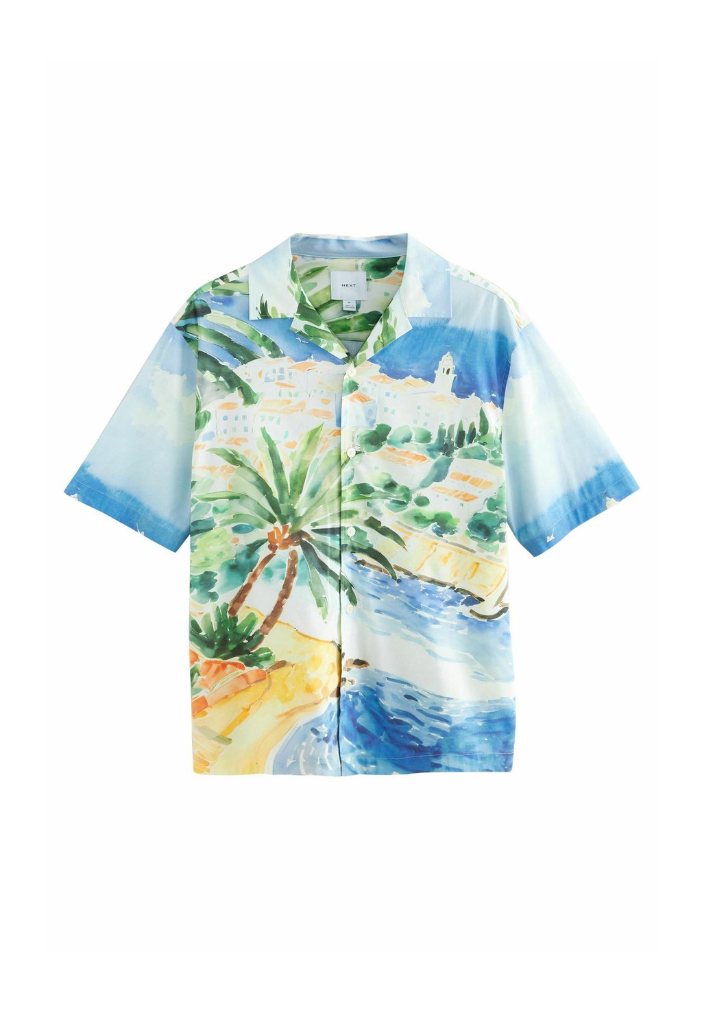 

Рубашка REGULAR FIT - WATERCOLOUR SCENIC PRINTED SHORT SLEEVE Next, синий