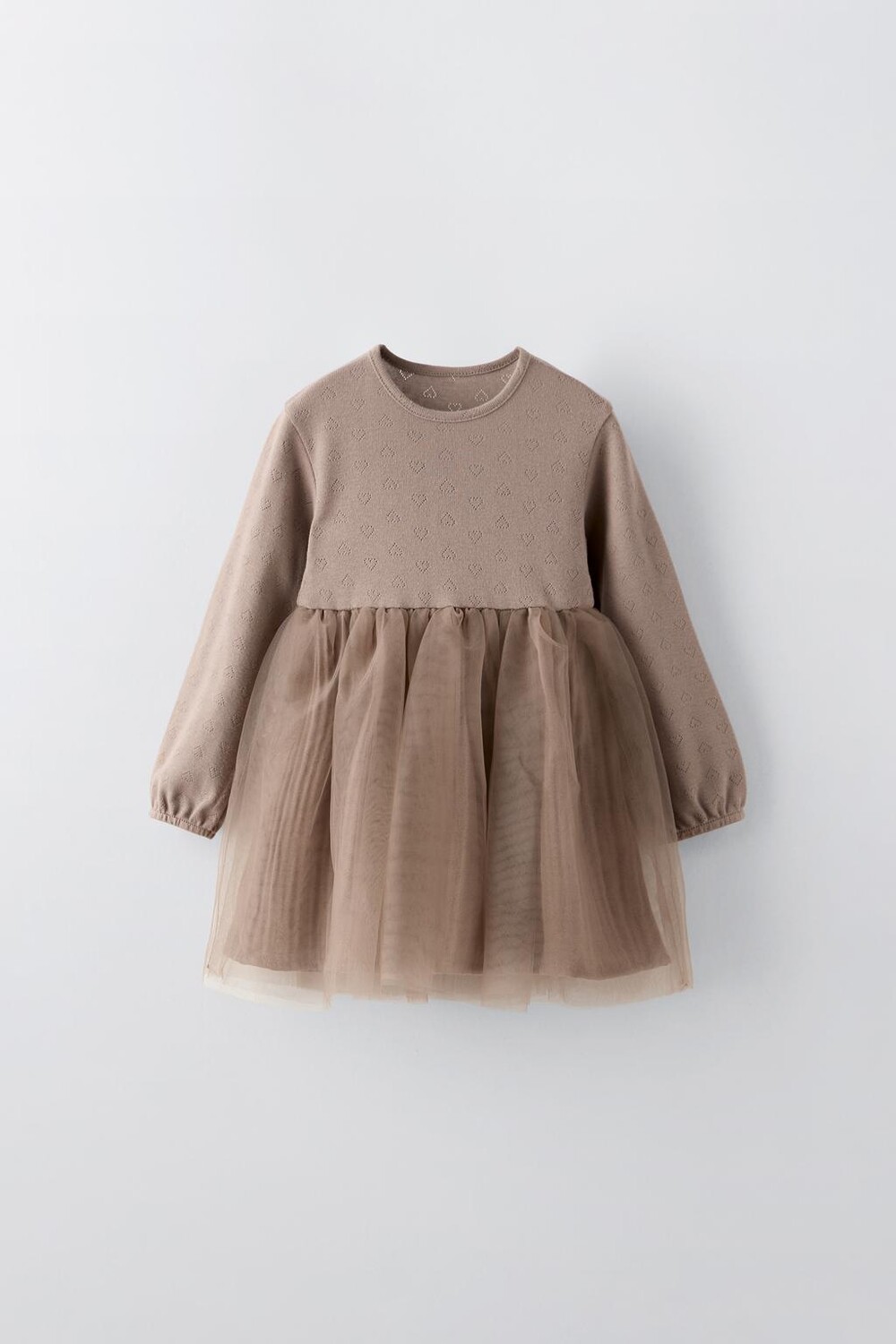 

Платье из комбинированного тюля ZARA, цвет chocolate