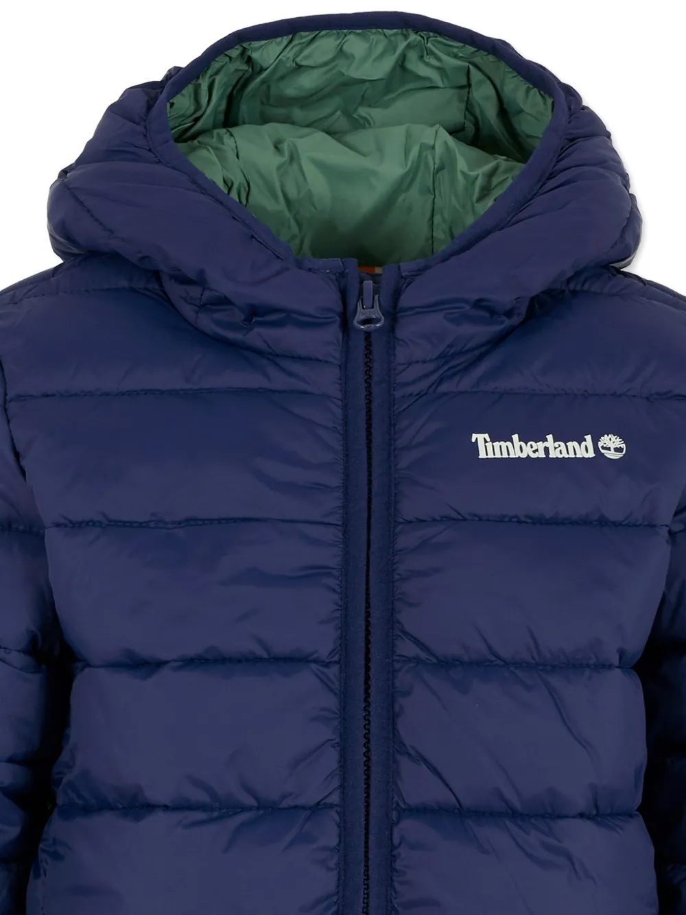 Стеганая куртка с капюшоном и логотипом Timberland Kids, синий — фото 3