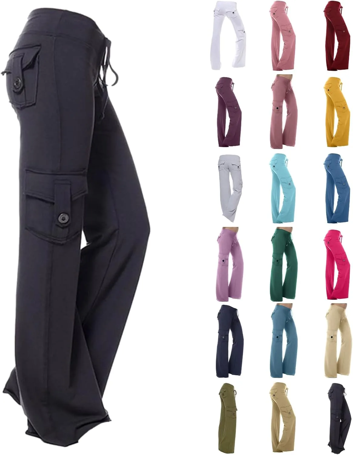 

Женские карго штаны baggy wide leg с высокой талией GOHRSHA