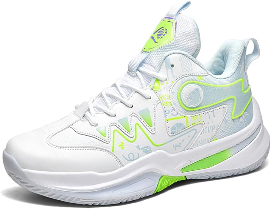 

Кроссовки MAUGELY унисекс для баскетбола, дышащие, удобные, высокие, с противоскользящей подошвой, модные беговые кроссовки, зеленый