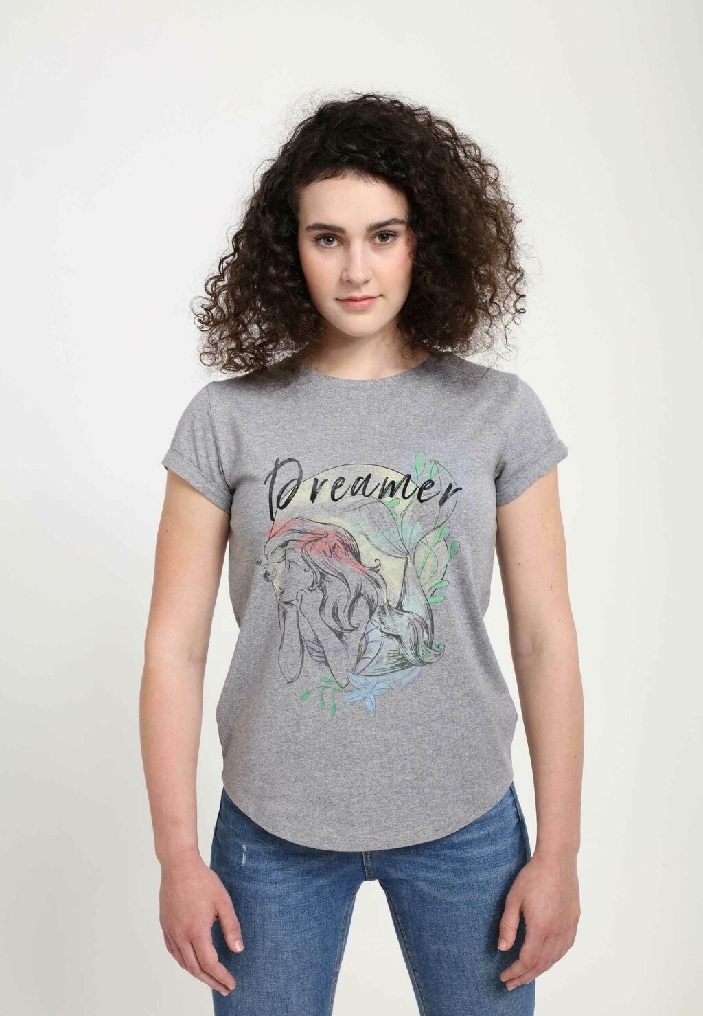 

Футболка с принтом THE LITTLE MERMAID DREAMER Disney, цвет Mottled Light Grey