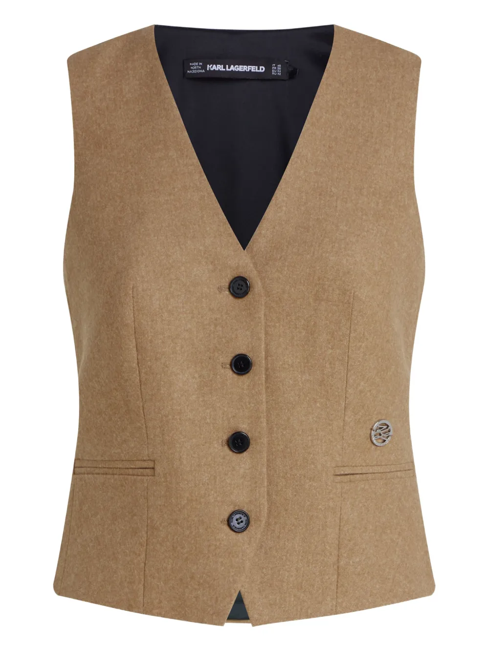 

Фланелевый жилет с поясом KARL LAGERFELD, коричневый