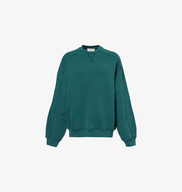 

Стираная классическая толстовка из хлопчатобумажного трикотажа The Couture Club, цвет washed emerald