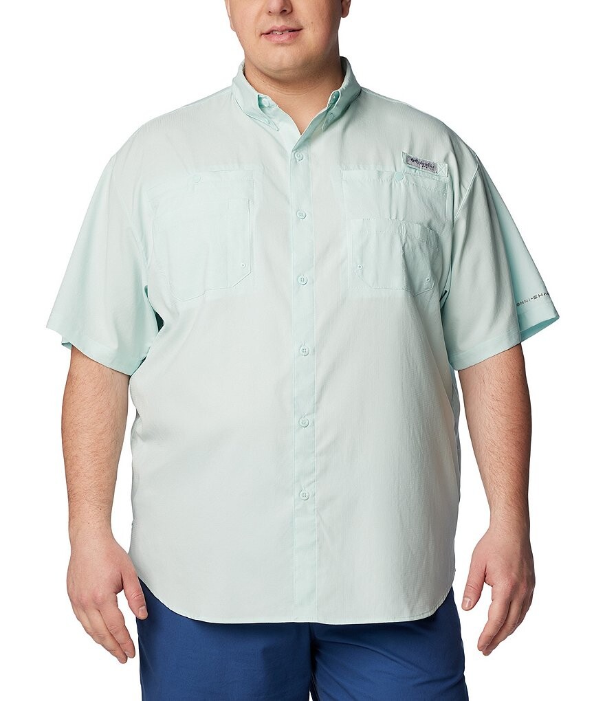 

Однотонная рубашка с короткими рукавами Columbia PFG Big & Tall Tamiami II, синий