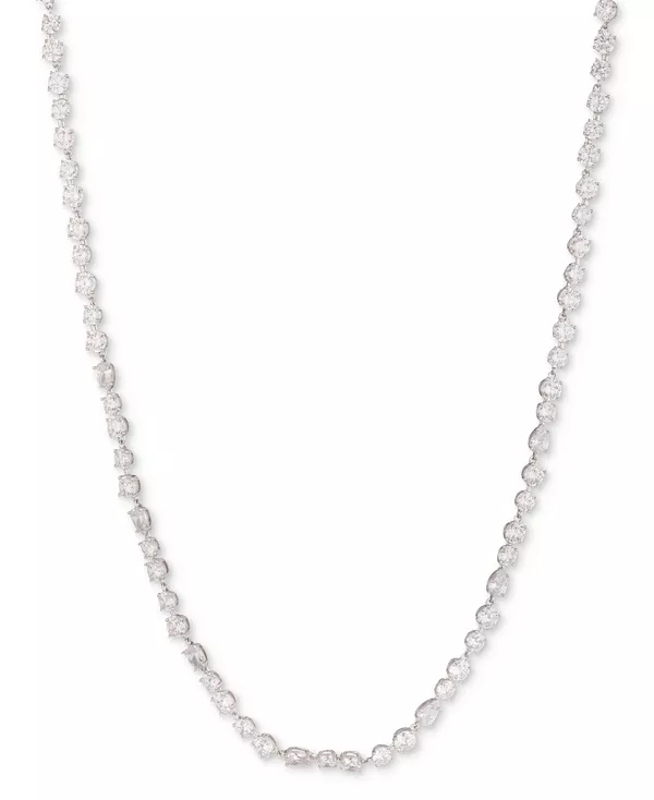 

Ожерелье-Воротник из смешанных кубических цирконий, 16 дюймов + 3 дюйма Givenchy, silver/white