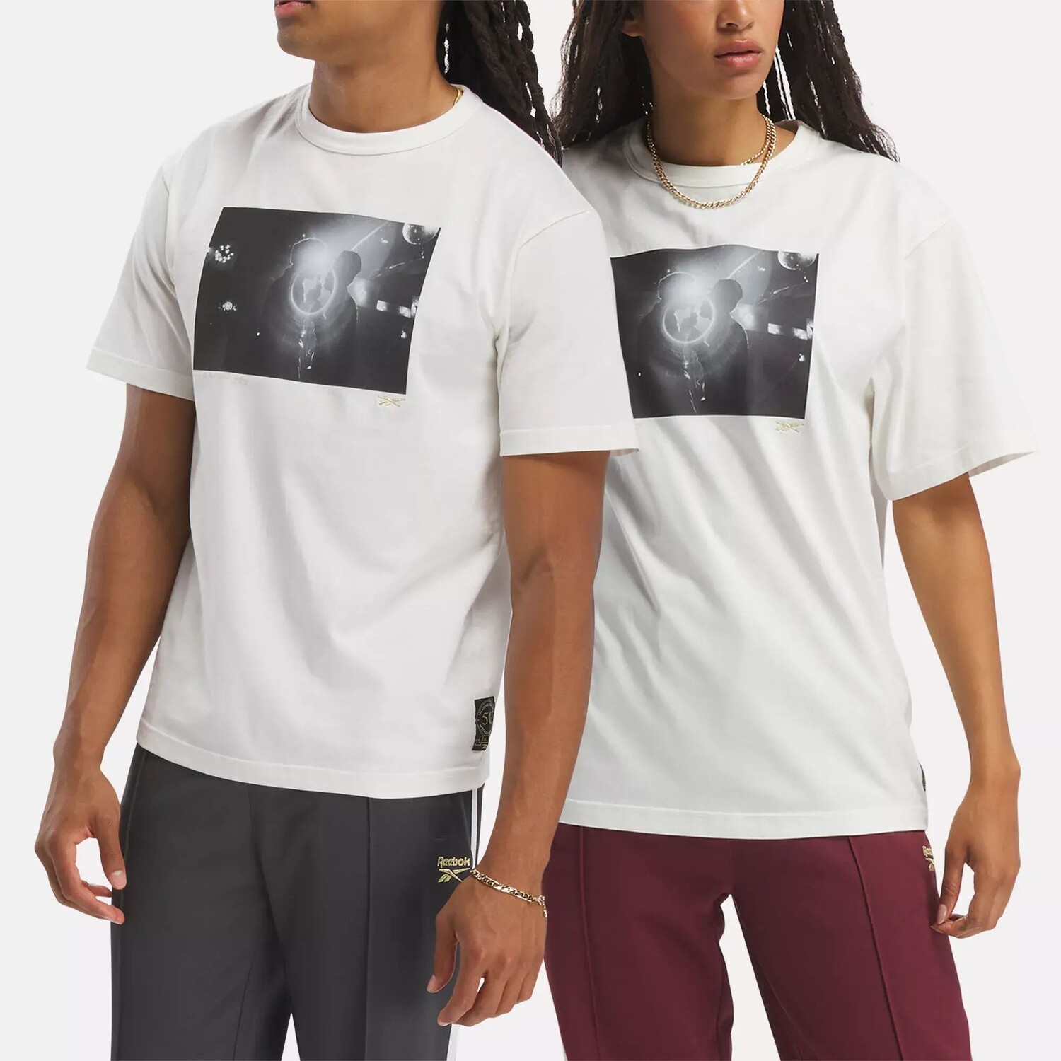 

Футболка с фотографией в стиле Hip Hop Reebok, белый