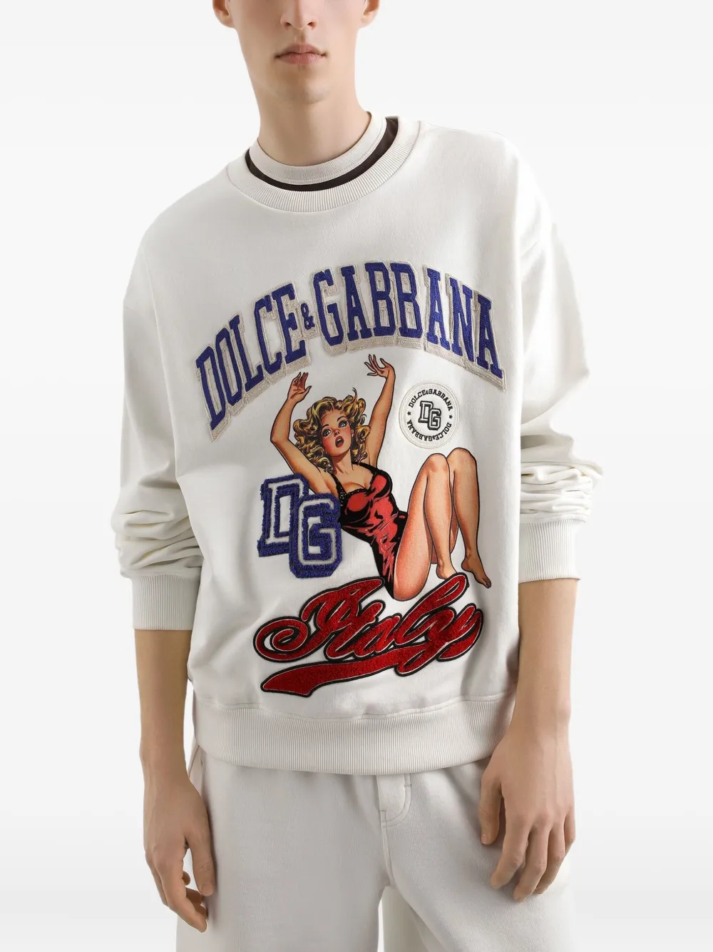 Толстовка с графичным принтом DOLCE & GABBANA, белый — фото 4