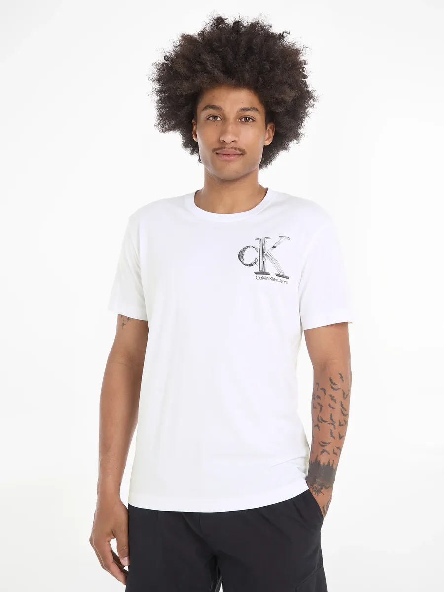 

Футболка Calvin Klein Jeans "META MONOGRAM TEE" с принтом логотипа, белый