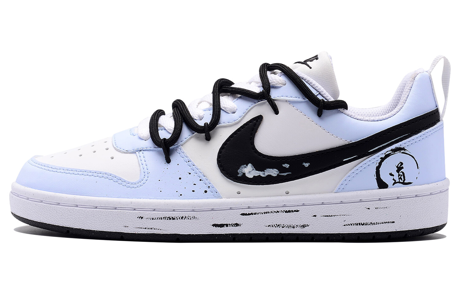 

Кроссовки Nike Court Borough Skateboarding Shoes Women's Low-top Blue/white/black, голубой, Синий, Кроссовки Nike Court Borough Skateboarding Shoes Women's Low-top Blue/white/black, голубой