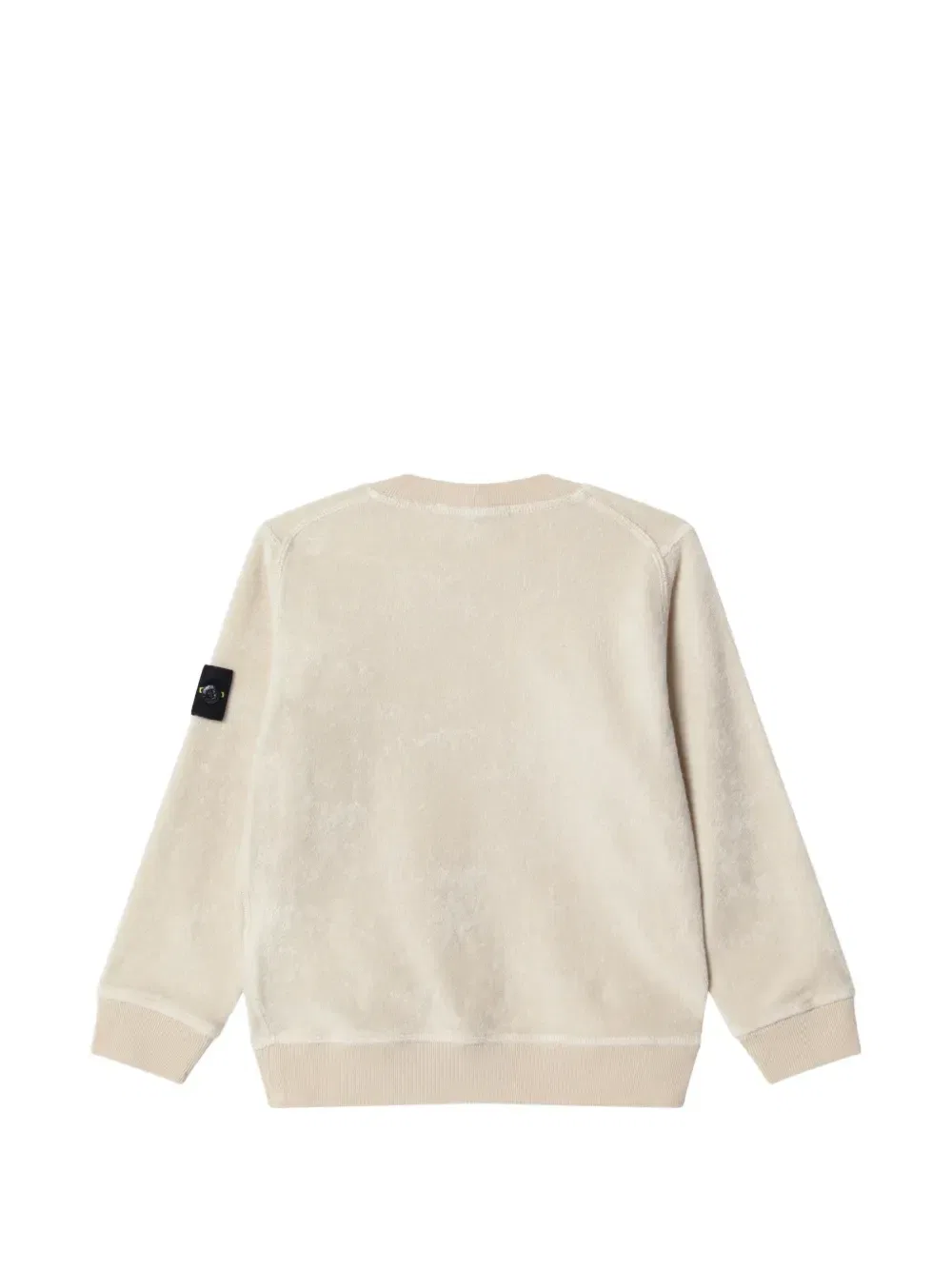 Свитшот с нашивкой-логотипом Stone Island Junior, бежевый — фото 2