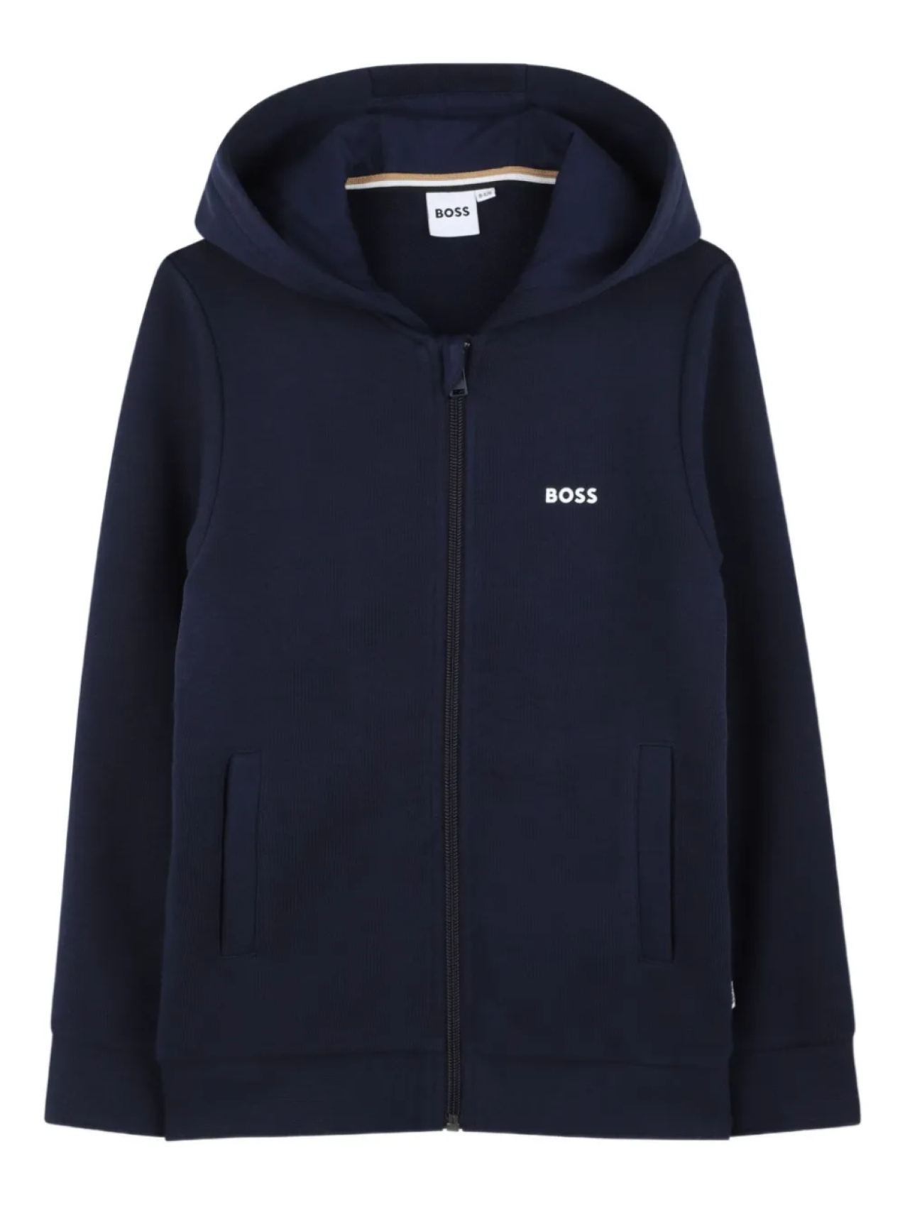 

Толстовка с капюшоном на молнии с логотипом BOSS Kidswear, синий