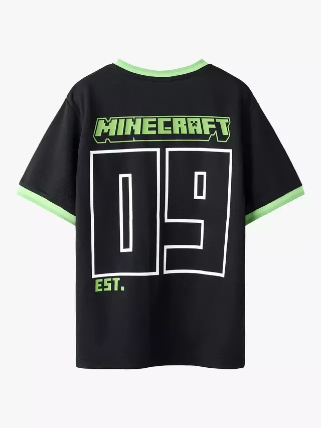 Детская футболка Minecraft с V-образным вырезом, черная NAME IT — фото 3