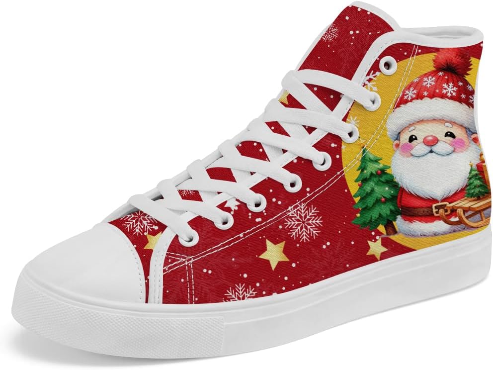 

Детские рождественские высокие кеды из парусины с изображением Санта-Клауса Chebing, 612 Santa Yellow