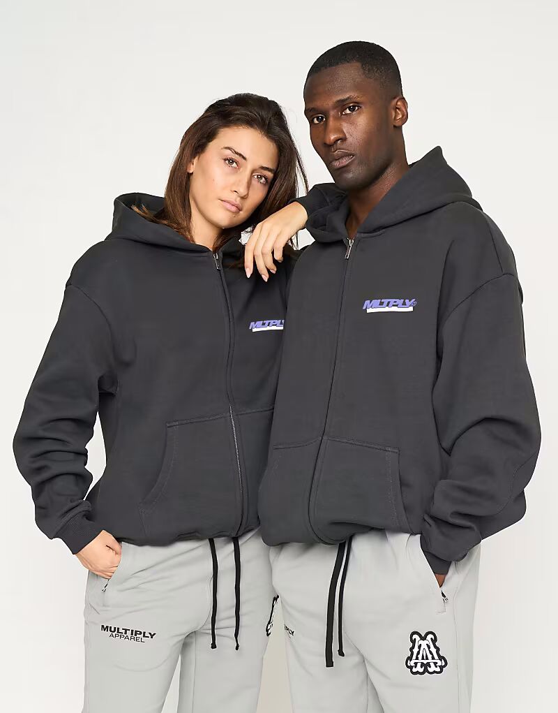 

Куртка Unity oversize с капюшоном Multiply Apparel в цвете Black Soda
