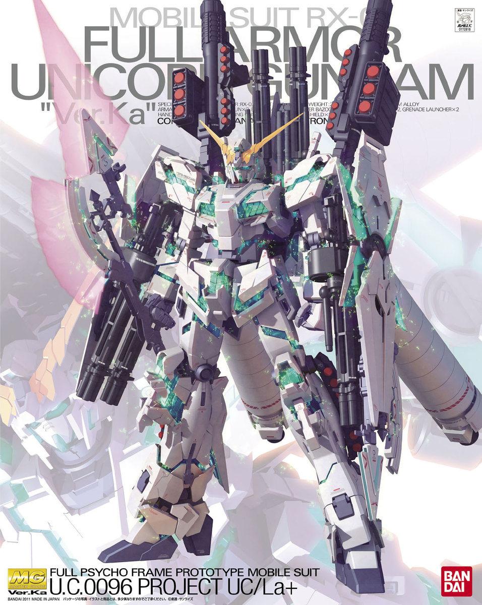 

Мобильный костюм Gundam, фигурка, MG 1/100 FULL ARMOR UNICORN GUNDAM VER. КА Mobile Suit Gundam