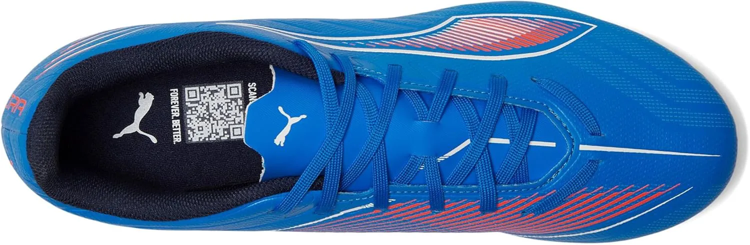 Мужские футбольные бутсы Puma Ultra Play Firm, искусственная, грунтовая подошва, синий/белый/красный — фото 2