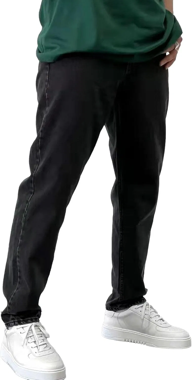 Джинсы прямые, зауженные, Flex Denim, Black