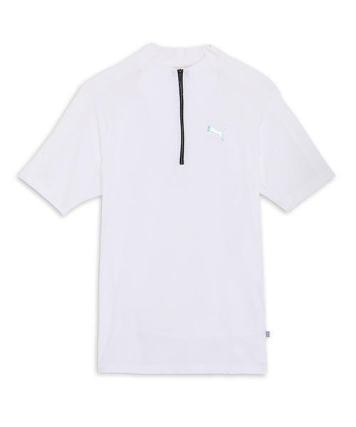 

Мужская футболка для гольфа с коротким рукавом, воротником-стойкой и застежкой-молнией Quarter-Zip PUMA PF Tech Line, белый
