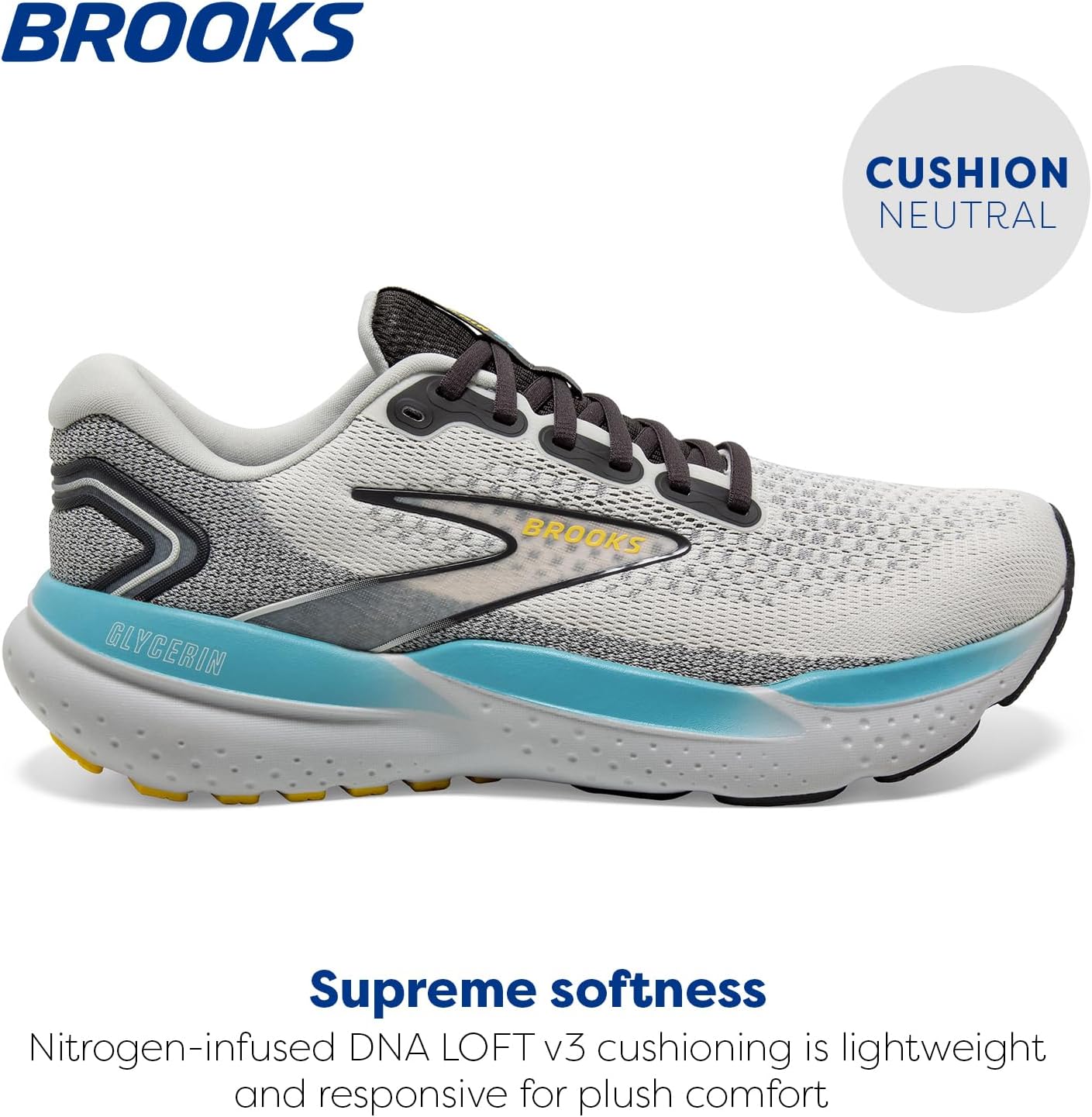 Мужские кроссовки Brooks Glycerin 21 Neutral для бега, желтый — фото 2