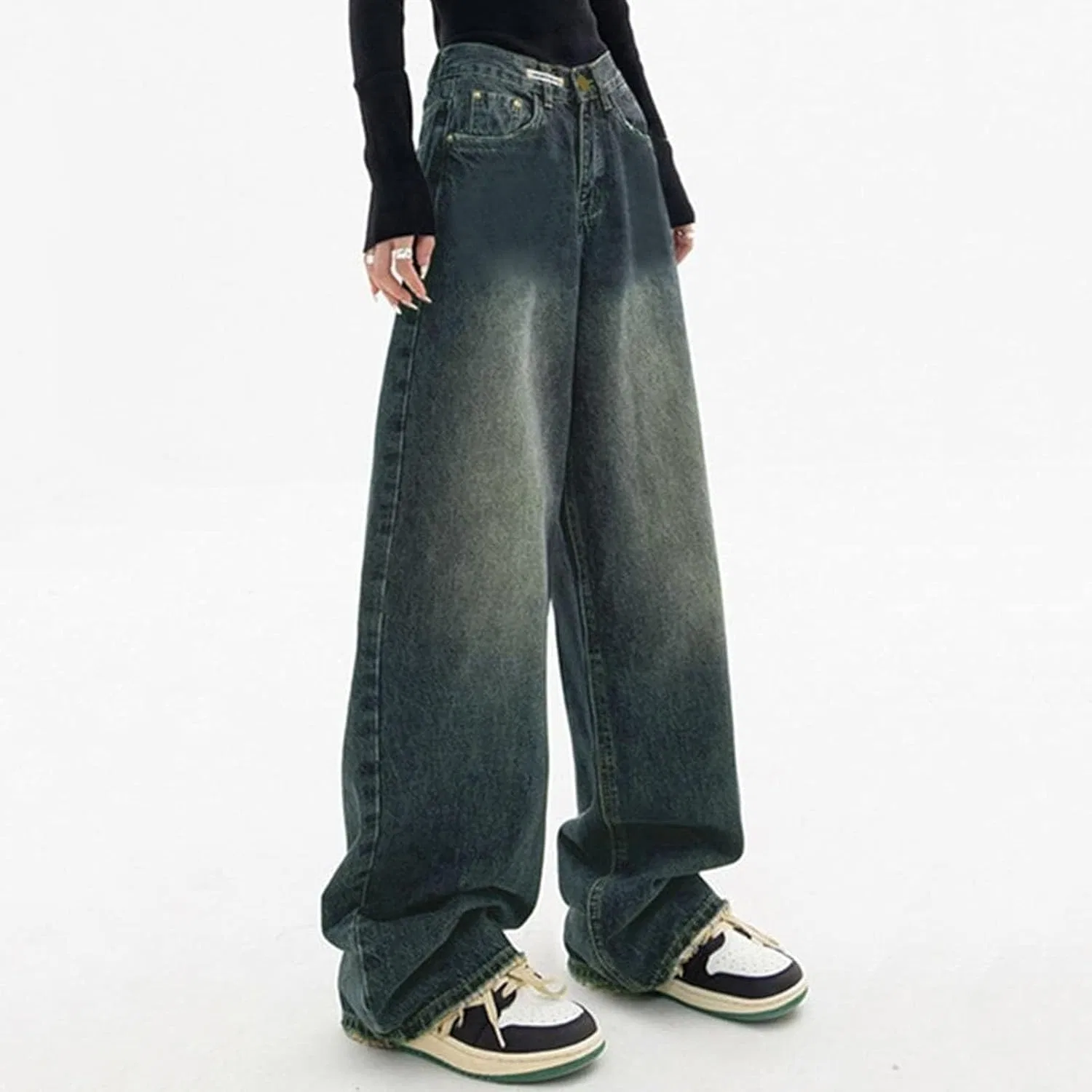 Джинсы свободные Womens Baggy Jeans, синие — фото 3
