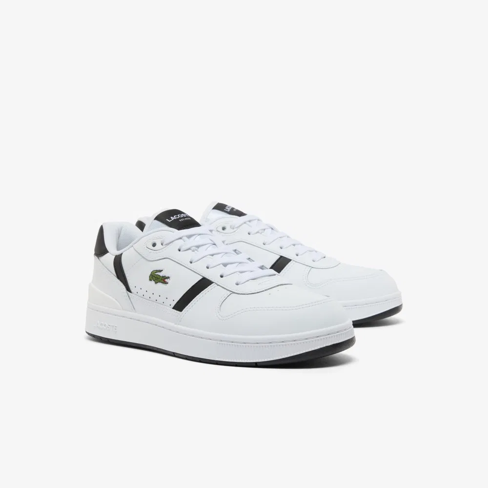 Мужские низкие кожаные кроссовки T-Clip Set белые от Lacoste — фото 2