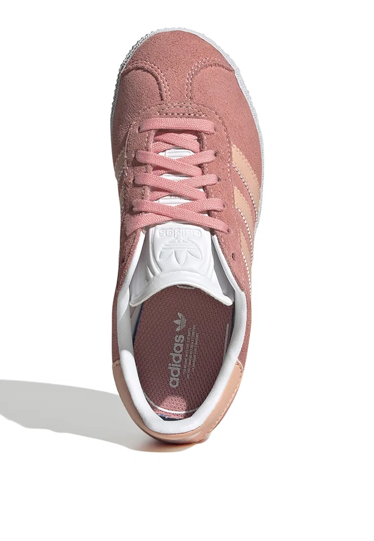 Кроссовки детские Gazelle, Adidas, белый/розовый/розовый — фото 4