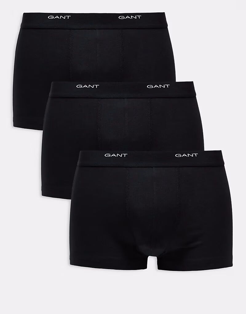 

GANT, комплект из 3-х спортивных трусов с логотипом на поясе, черного цвета