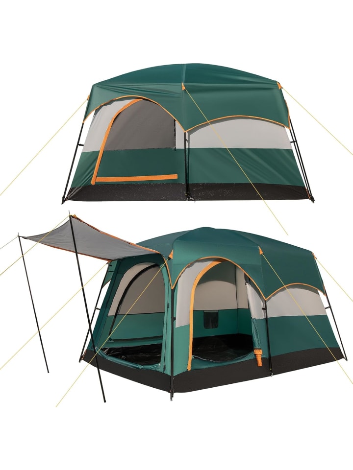 

COSTWAY Палатка для кемпинга на 4-6 человек, зеленого цвета