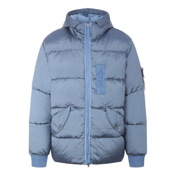 

Куртка hooded down jacket 'mid blue' Stone Island, синий